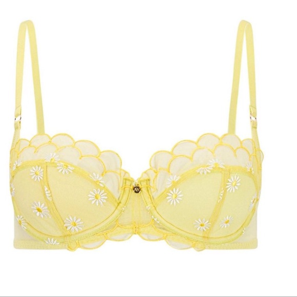 Adore Me Women’s Bettie Balconette Bra - Yellow Size 42D NWT - Picture 4 of 7